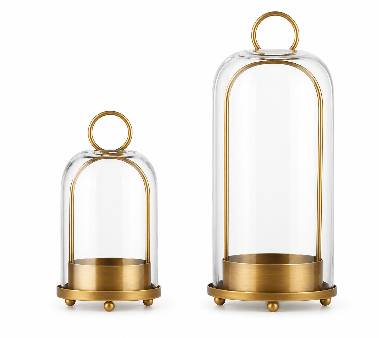 Brass Hurricane Candle Holders Set of 2 for kitchen decor