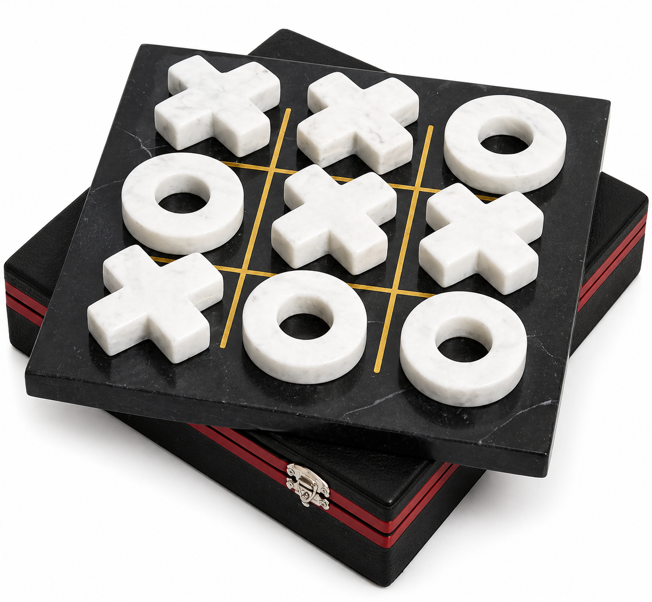 Marble Tic Tac Toe Set Luxury Coffee Table Decor