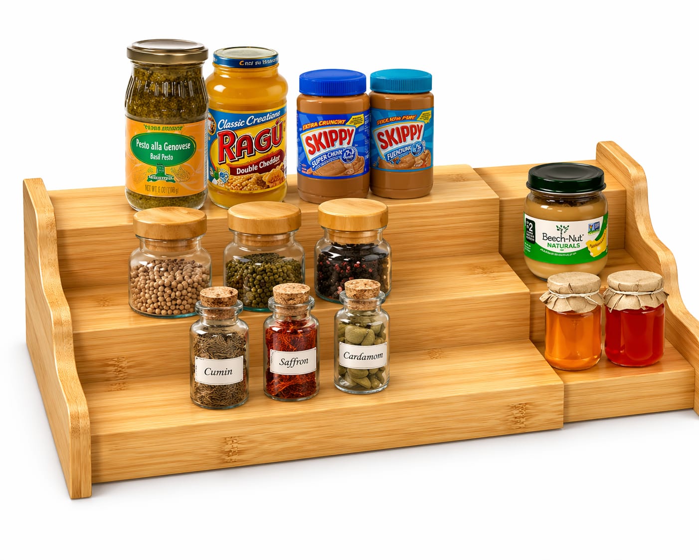 3-Tier Wall-Mount Spice Rack Holds 30 Plus Jars — Best Premium Kitchen Organizer